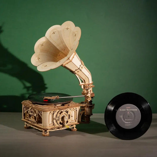 Klassikaline grammofon 3D puust puzzle DIY 
