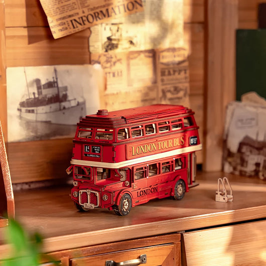 Londoni tuuribuss - isetehtud 3D puidust pusle 