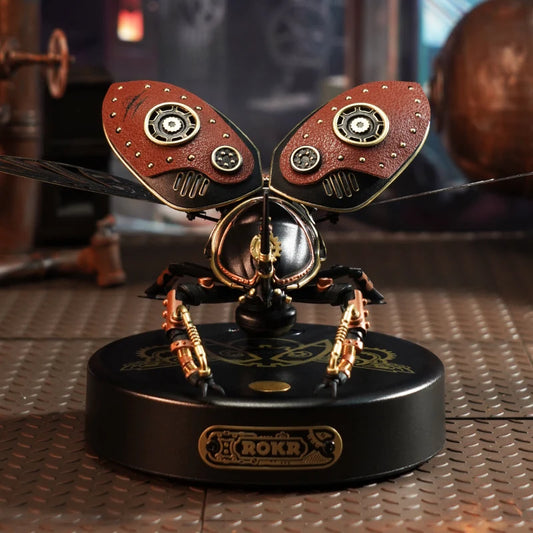 Kuldse mündiga kilpkonn Rokr 3D pusle LED-valgusega steampunk-disainiga 
