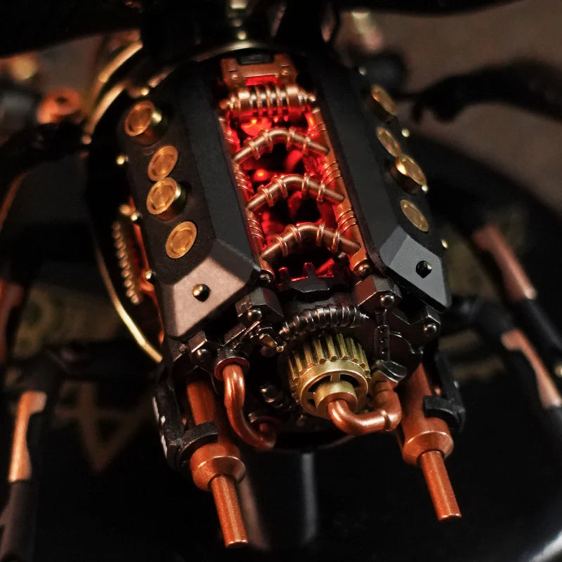 Kuldse mündiga kilpkonn Rokr 3D pusle LED-valgusega steampunk-disainiga 