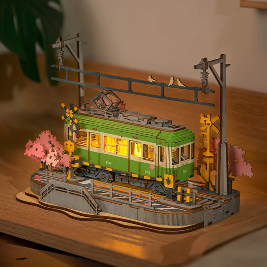 Sakura Journey Train - 3D Wooden Puzzle DIY Model Building Kit